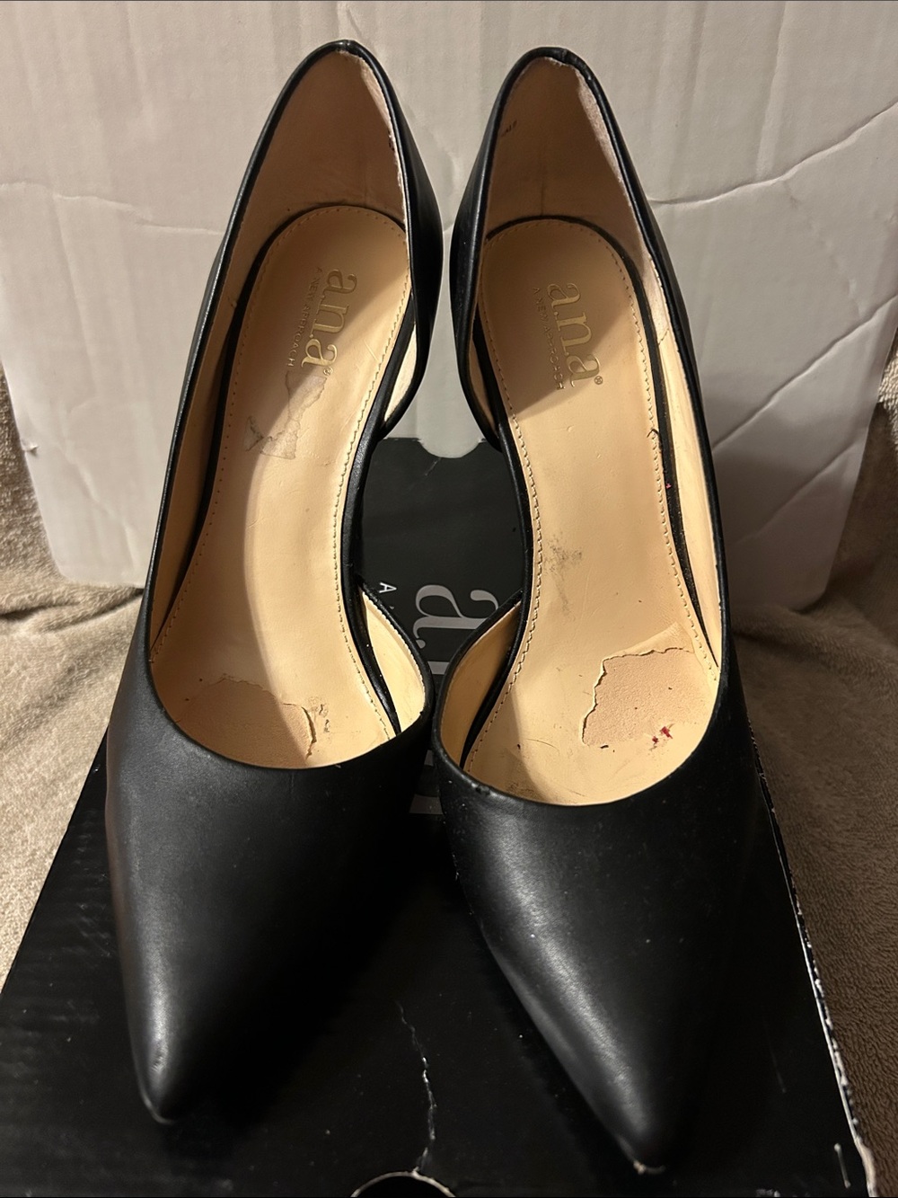 a.n.a Black Pointed Toe Stiletto Pumps, size 7
